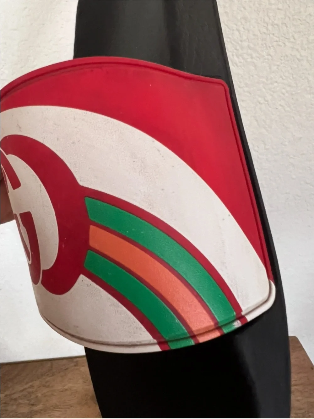 Gucci Red GG Rainbow Pool Slides Size 9